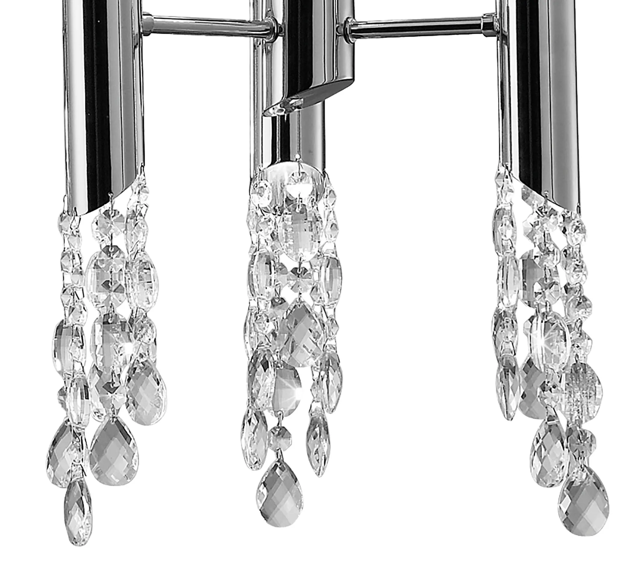 Tiffany Crystal Pendant 6+6 Light Polished Chrome M3853/CS  Mantra Tiffany Polished Chrome-Cream